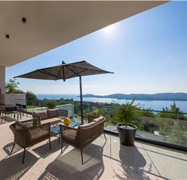 Luxury 5-Bedroom Sea-View Villa with Heated Infinity Pool in Orasac near Dubrovnik – Sleeps 10